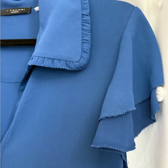 T Tahari Prussian Blue Blouse - Picture 3 of 7